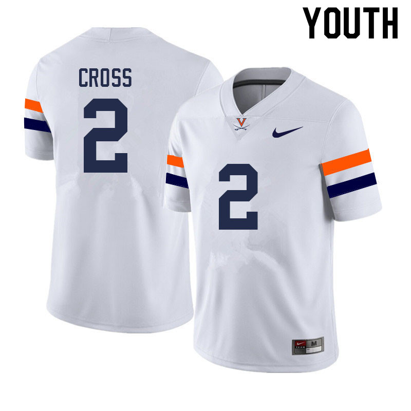 Youth #2 De'Vante Cross Virginia Cavaliers College Football Jerseys Sale-White